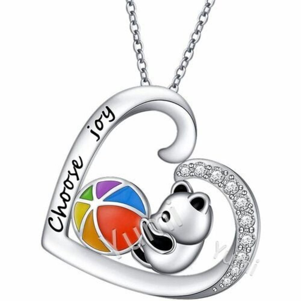Love Heart Pendant Necklace Panda Necklace